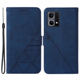 Θήκη Flip Oppo Reno 7 με κορδονι Strappy Triangle