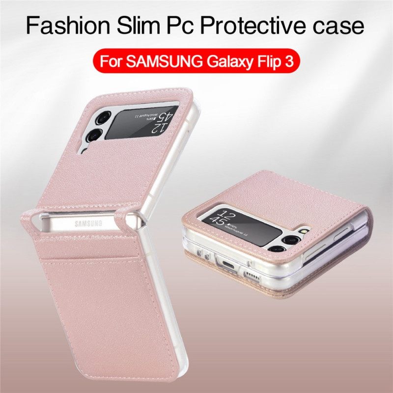 θηκη κινητου Samsung Galaxy Z Flip 3 5G Θήκη Flip Δερμάτινη Θήκη Κάρτας