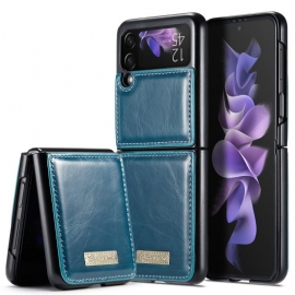 θηκη κινητου Samsung Galaxy Z Flip 3 5G Θήκη Flip Κερωμένο Δερμάτινο Caseme