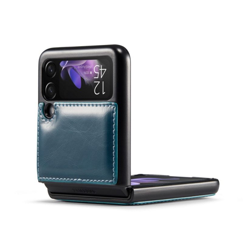 θηκη κινητου Samsung Galaxy Z Flip 3 5G Θήκη Flip Κερωμένο Δερμάτινο Caseme