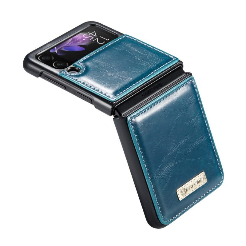 θηκη κινητου Samsung Galaxy Z Flip 3 5G Θήκη Flip Κερωμένο Δερμάτινο Caseme