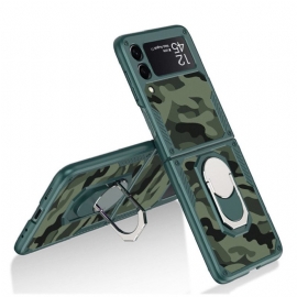 Θήκη Samsung Galaxy Z Flip 3 5G Θήκη Flip Δαχτυλίδι Υποστήριξης Gkk Camo