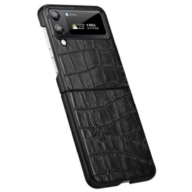 Θήκη Samsung Galaxy Z Flip 3 5G Θήκη Flip Γνήσιο Δέρμα Κροκόδειλου