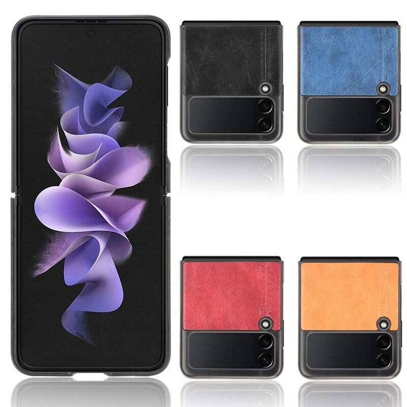 Θήκη Samsung Galaxy Z Flip 3 5G Θήκη Flip Ραφή Από Συνθετικό Δέρμα