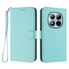 Δερματινη Θηκη Xiaomi Redmi Note 15 Pro Plus 5g Απλό Εφέ Δέρματος Με Λουρί