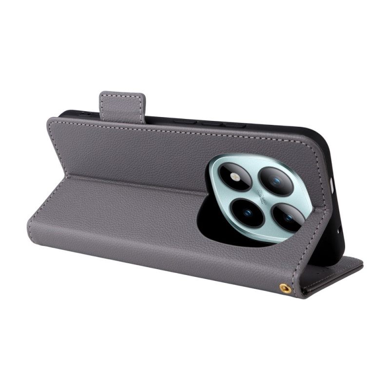 Δερματινη Θηκη Xiaomi Redmi Note 15 Pro Plus 5g Δέρμα Λίτσι Με Λουρί