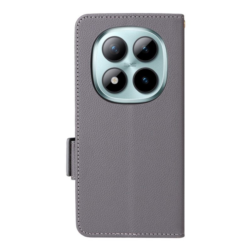 Δερματινη Θηκη Xiaomi Redmi Note 15 Pro Plus 5g Δέρμα Λίτσι Με Λουρί