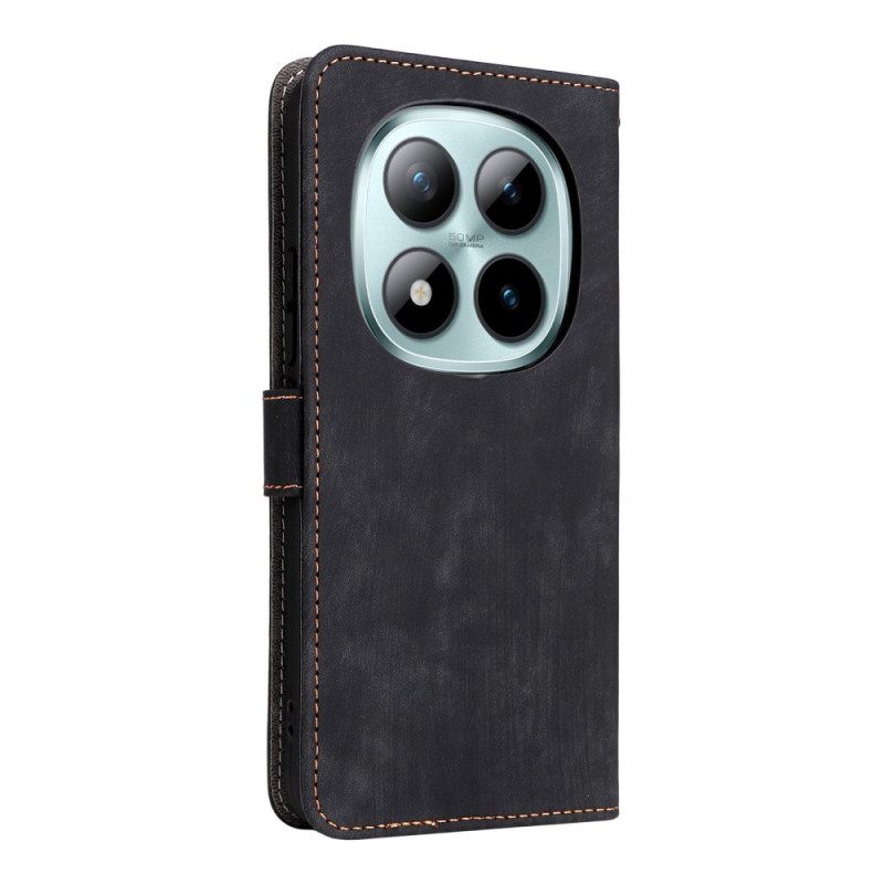 Δερματινη Θηκη Xiaomi Redmi Note 15 Pro Plus 5g Εφέ Σουέτ Με Λουρί Σιλικόνης