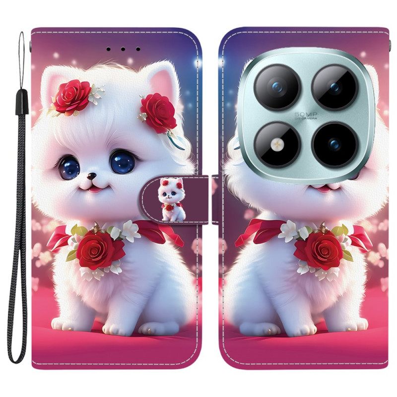Δερματινη Θηκη Xiaomi Redmi Note 15 Pro Plus 5g Γάτα Και Τριαντάφυλλα