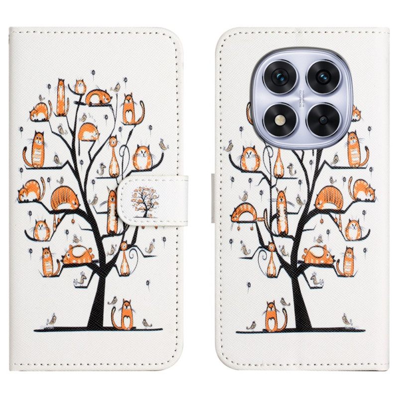 Δερματινη Θηκη Xiaomi Redmi Note 15 Pro Plus 5g Γάτες Και Δέντρο Σιλικόνης