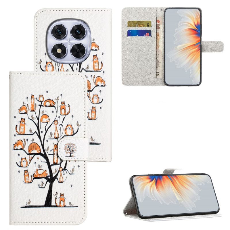 Δερματινη Θηκη Xiaomi Redmi Note 15 Pro Plus 5g Γάτες Και Δέντρο Σιλικόνης