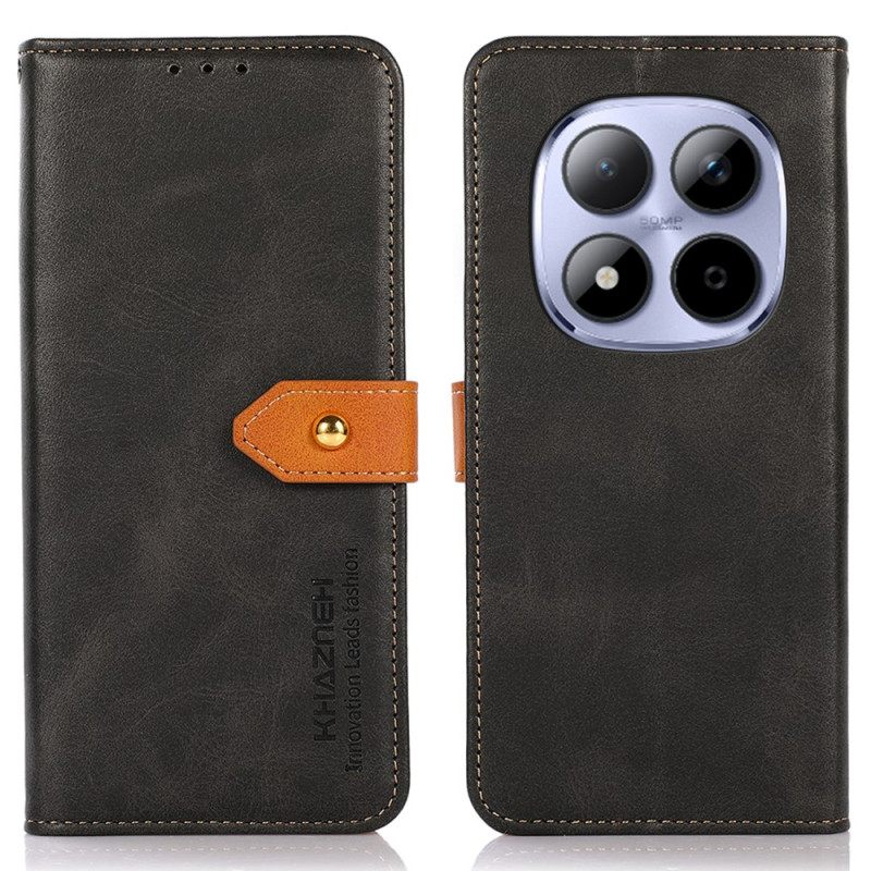 Δερματινη Θηκη Xiaomi Redmi Note 15 Pro Plus 5g Khazneh Χρυσό Κούμπωμα