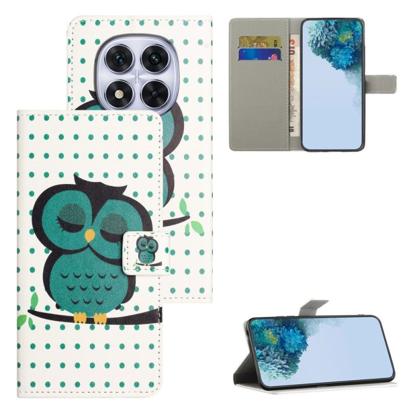 Δερματινη Θηκη Xiaomi Redmi Note 15 Pro Plus 5g Κοιμωμένη Κουκουβάγια Σιλικόνης