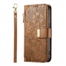 Δερματινη Θηκη Xiaomi Redmi Note 15 Pro Plus 5g Λουλουδάτο Σχέδιο Και Τσέπη Με Φερμουάρ