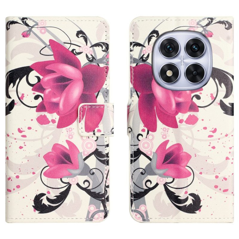 Δερματινη Θηκη Xiaomi Redmi Note 15 Pro Plus 5g Μοτίβο Λωτού Σιλικόνης