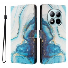 Δερματινη Θηκη Xiaomi Redmi Note 15 Pro Plus 5g Μπλε Μάρμαρο