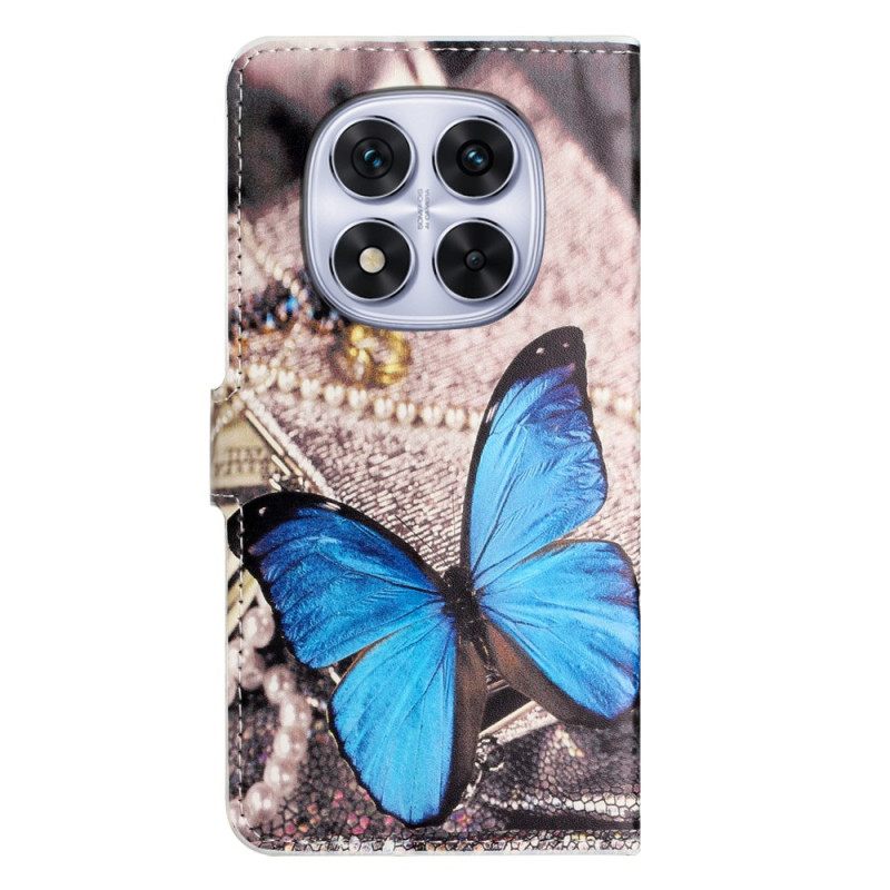 Δερματινη Θηκη Xiaomi Redmi Note 15 Pro Plus 5g Μπλε Πεταλούδα