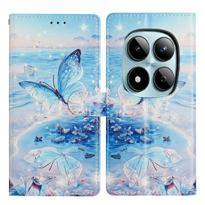 Δερματινη Θηκη Xiaomi Redmi Note 15 Pro Plus 5g Πεταλούδα Ωκεανού Σιλικόνης