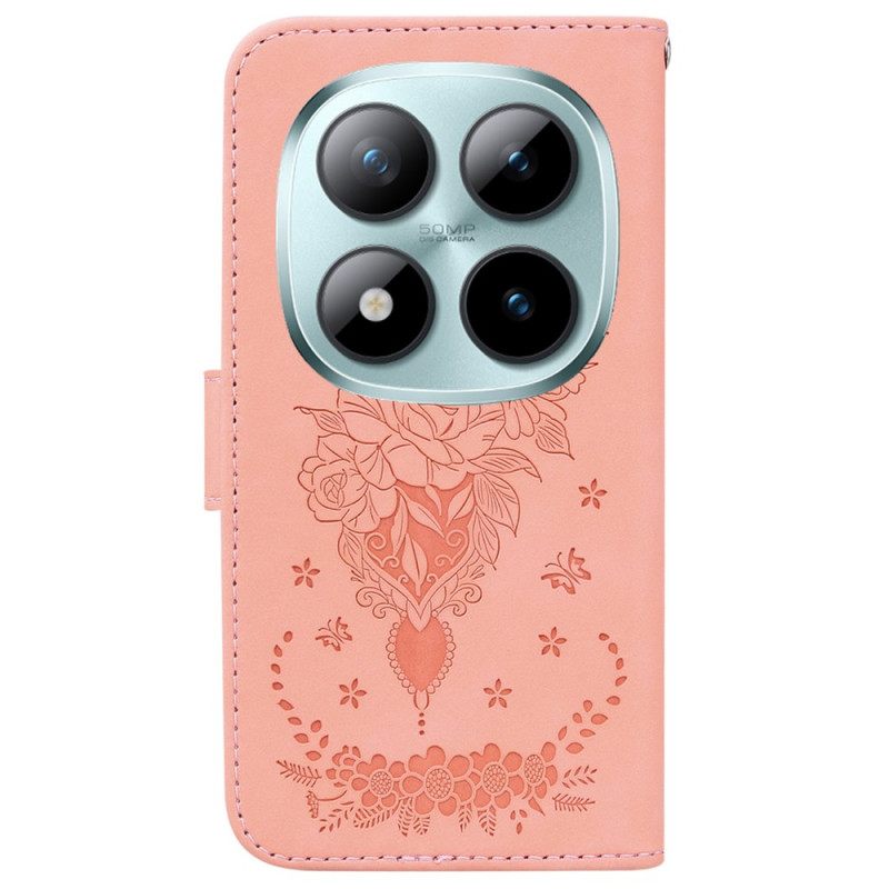 Δερματινη Θηκη Xiaomi Redmi Note 15 Pro Plus 5g Πεταλούδες Και Τριαντάφυλλα