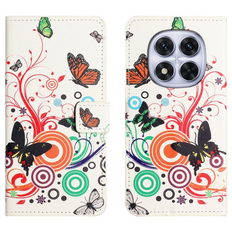 Δερματινη Θηκη Xiaomi Redmi Note 15 Pro Plus 5g Πεταλούδες Σε Λευκό Φόντο