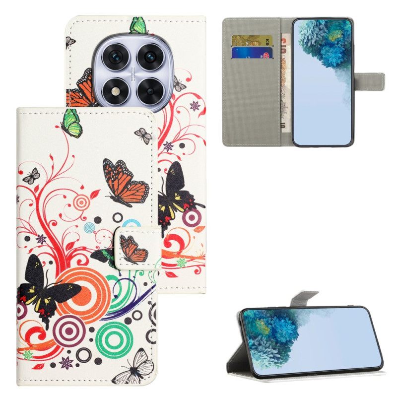 Δερματινη Θηκη Xiaomi Redmi Note 15 Pro Plus 5g Πεταλούδες Σε Λευκό Φόντο