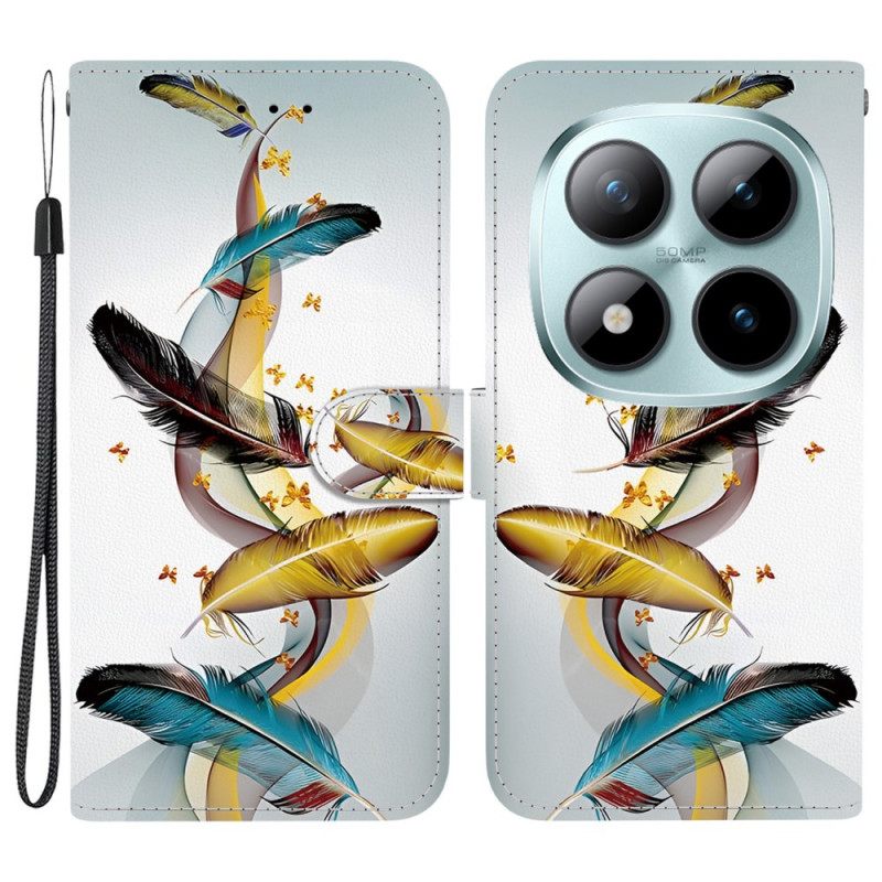 Δερματινη Θηκη Xiaomi Redmi Note 15 Pro Plus 5g Πολύχρωμα Φτερά Σιλικόνης