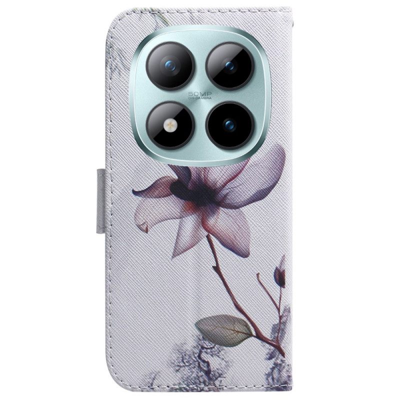 Δερματινη Θηκη Xiaomi Redmi Note 15 Pro Plus 5g Ροζ Λουλούδι