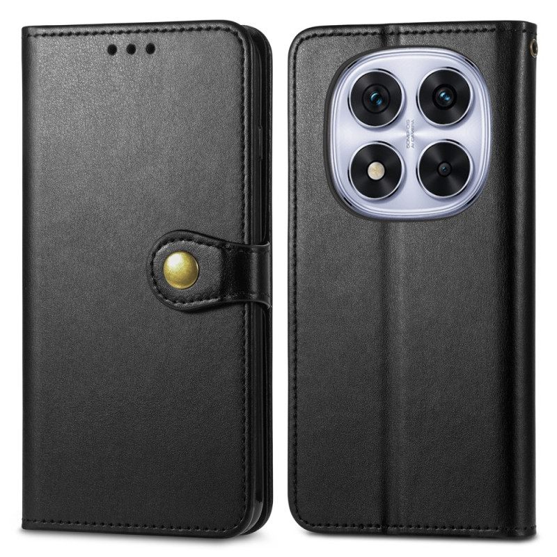 Δερματινη Θηκη Xiaomi Redmi Note 15 Pro Plus 5g Χρυσό Κούμπωμα Σιλικόνης