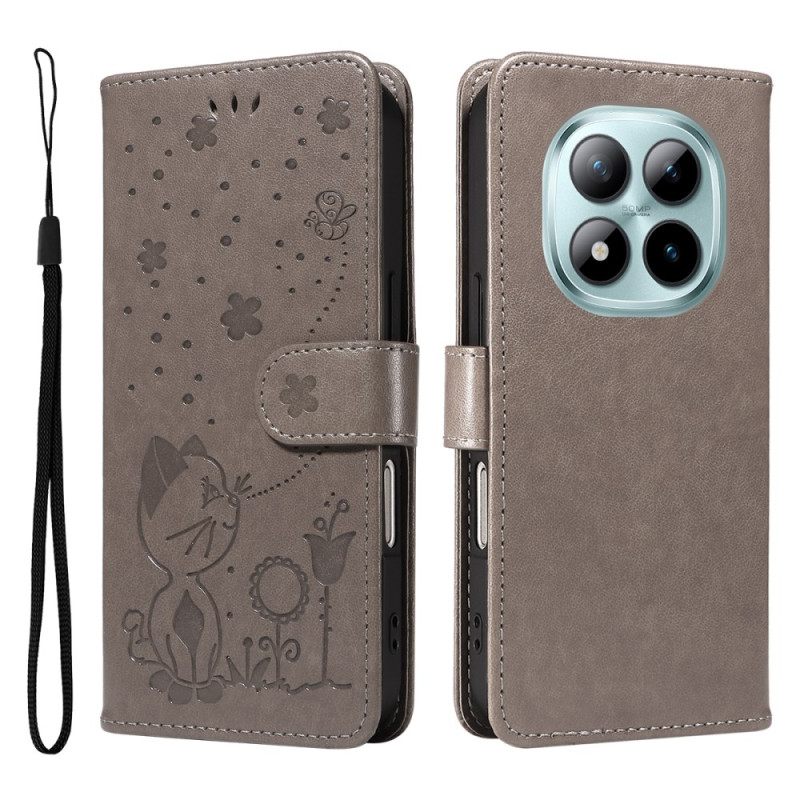 Θηκη Κινητου Xiaomi Redmi Note 15 Pro Plus 5g Σχέδιο Γάτας Και Μέλισσας