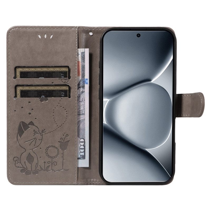 Θηκη Κινητου Xiaomi Redmi Note 15 Pro Plus 5g Σχέδιο Γάτας Και Μέλισσας