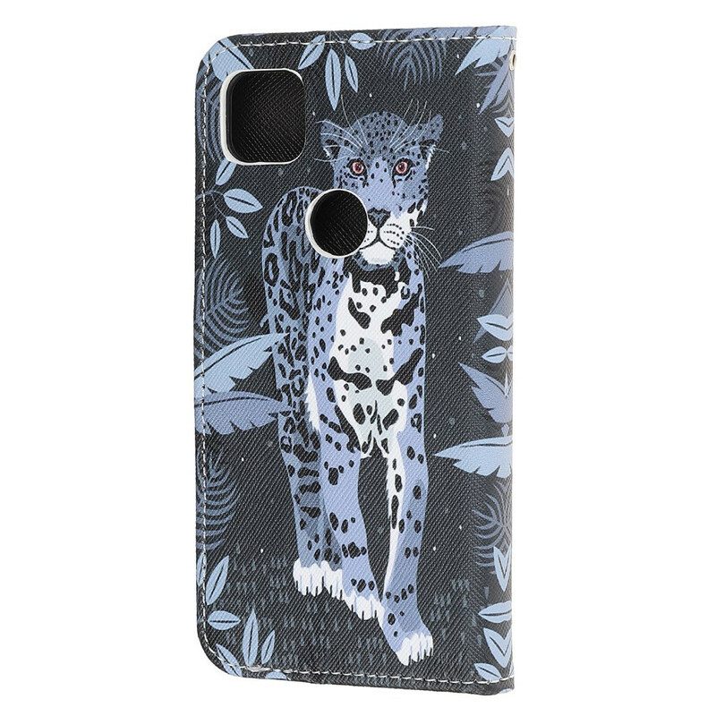 δερματινη θηκη Google Pixel 4a με κορδονι Strappy Leopard