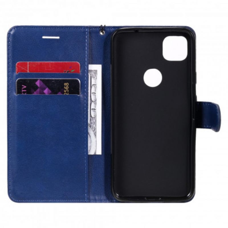 Θήκη Flip Google Pixel 4a με κορδονι Δερμάτινο Λουράκι