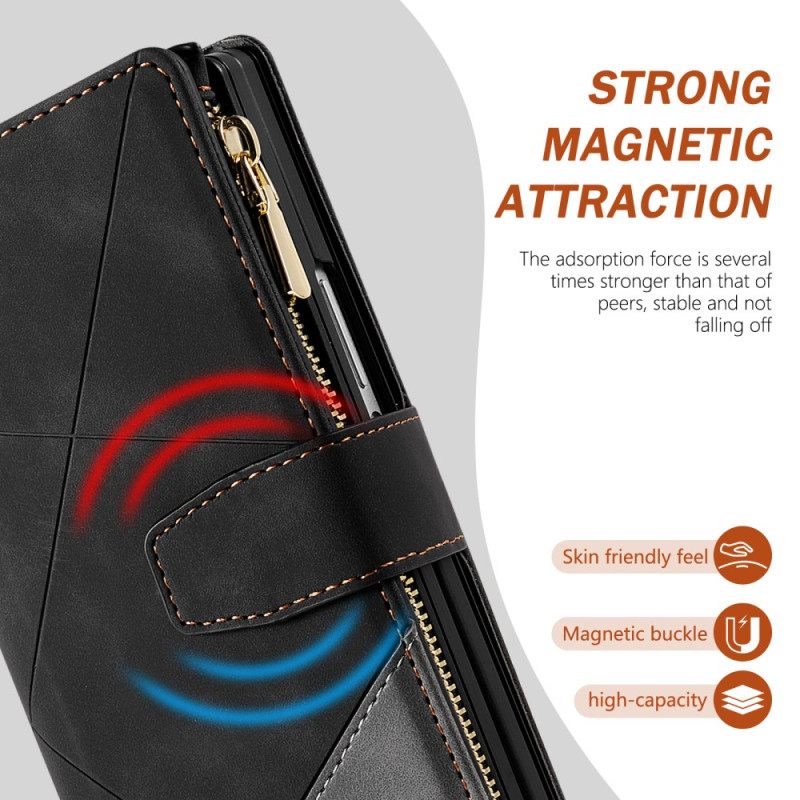 Δερματινη Θηκη Samsung Galaxy Z Fold 7 Δίχρωμο Πορτοφόλι Σιλικόνης