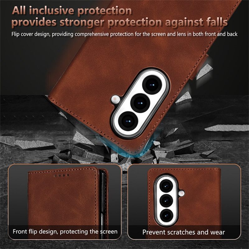 Δερματινη Θηκη Samsung Galaxy Z Fold 7 Εφέ Σουέτ Azns