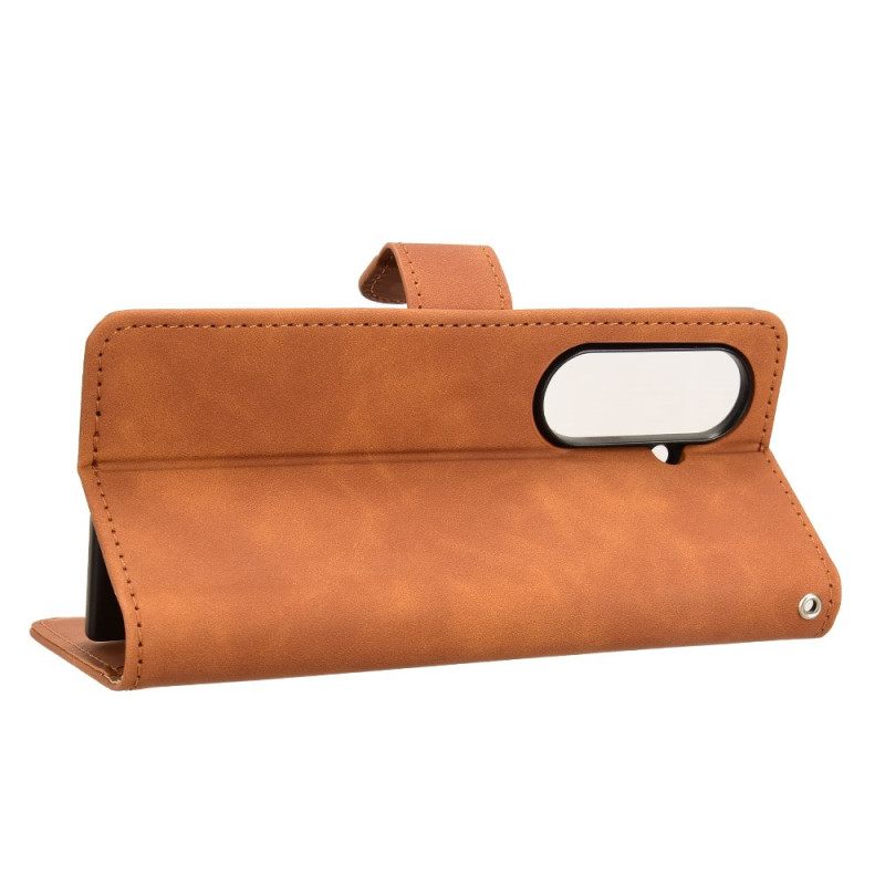 Δερματινη Θηκη Samsung Galaxy Z Fold 7 Εφέ Σουέτ Σιλικόνης