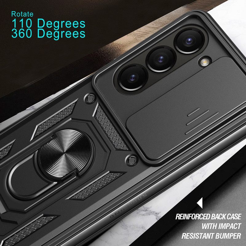 Κάλυμμα Samsung Galaxy Z Fold 7 Βάση Δαχτυλιδιού Και Συρόμενο Κάλυμμα Κάμερας Σιλικόνης