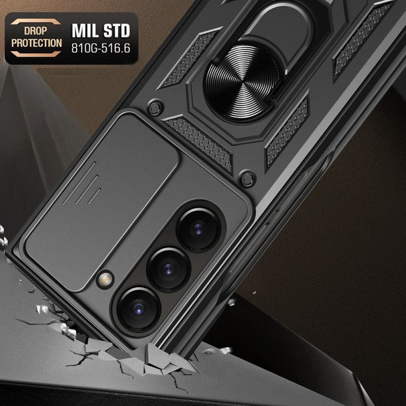 Κάλυμμα Samsung Galaxy Z Fold 7 Βάση Δαχτυλιδιού Και Συρόμενο Κάλυμμα Κάμερας Σιλικόνης