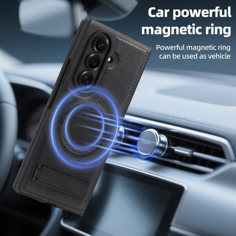 Κάλυμμα Samsung Galaxy Z Fold 7 Δερμάτινη Θήκη Magsafe Με Βάση