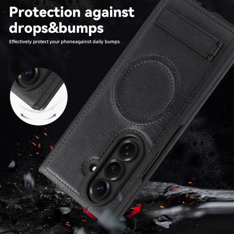 Κάλυμμα Samsung Galaxy Z Fold 7 Δερμάτινη Θήκη Magsafe Με Βάση