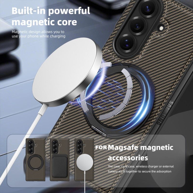 Κάλυμμα Samsung Galaxy Z Fold 7 Μαγνητική Υφή Από Ίνες Άνθρακα