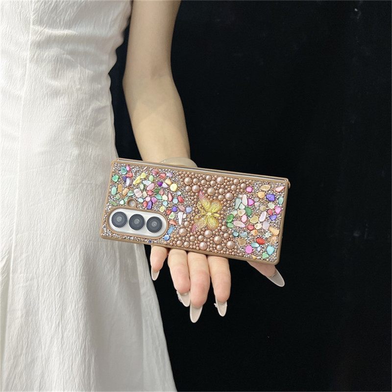 Κάλυμμα Samsung Galaxy Z Fold 7 Πεταλούδα Με Στρας