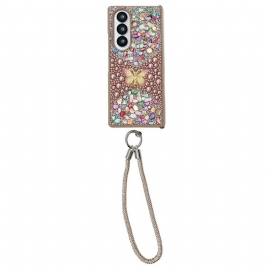 Κάλυμμα Samsung Galaxy Z Fold 7 Πεταλούδα Με Στρας Και Λουράκι Σιλικόνης