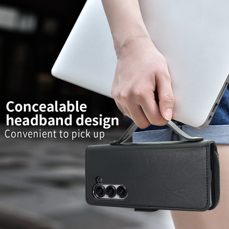 Samsung Galaxy Z Fold 7 Θήκη Με Φερμουάρ Και Λουράκι