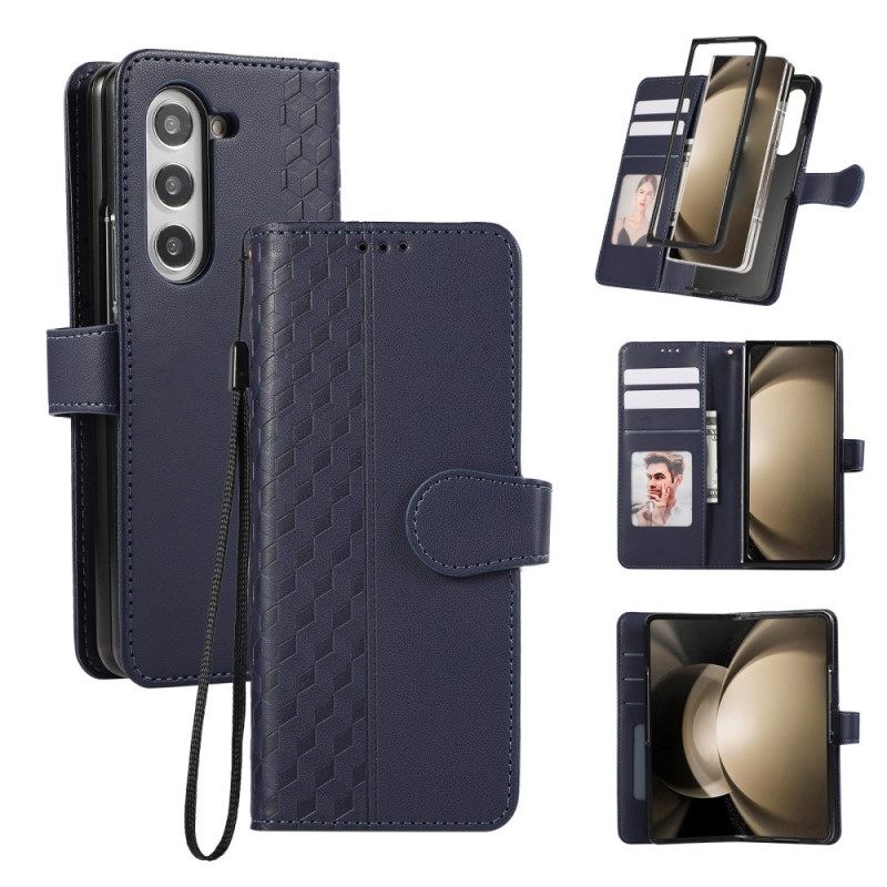 Θηκη Κινητου Samsung Galaxy Z Fold 7 Ανάγλυφο Σχέδιο Με Λουρί