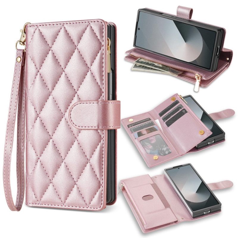 Θηκη Κινητου Samsung Galaxy Z Fold 7 Θήκες Κινητών Επενδυμένο Με Λουράκι Ώμου Και Κορδόνι