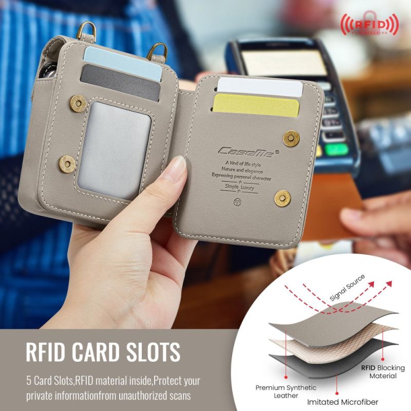 Δερματινη Θηκη Samsung Galaxy Z Flip 7 Fe Πορτοφόλι Rfid Με Ιμάντα Ώμου