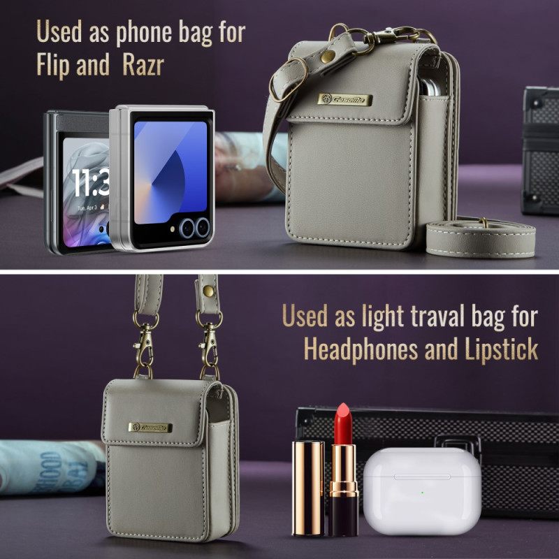 Δερματινη Θηκη Samsung Galaxy Z Flip 7 Fe Πορτοφόλι Rfid Με Ιμάντα Ώμου