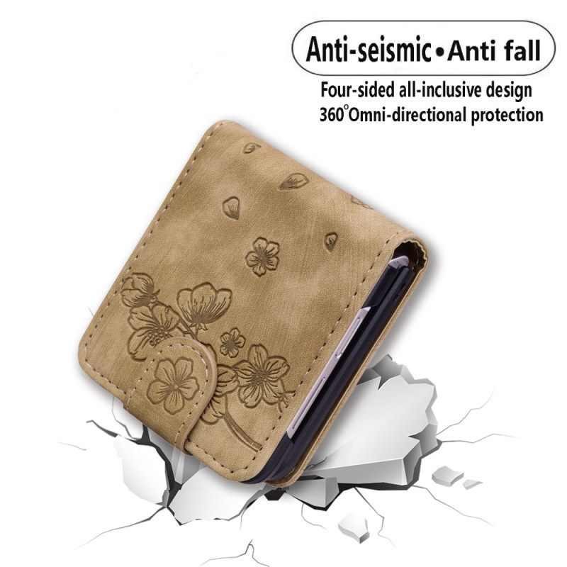 Δερματινη Θηκη Samsung Galaxy Z Flip 7 Fe Θήκη Για Κάρτες Με Σκηνή Γάτας