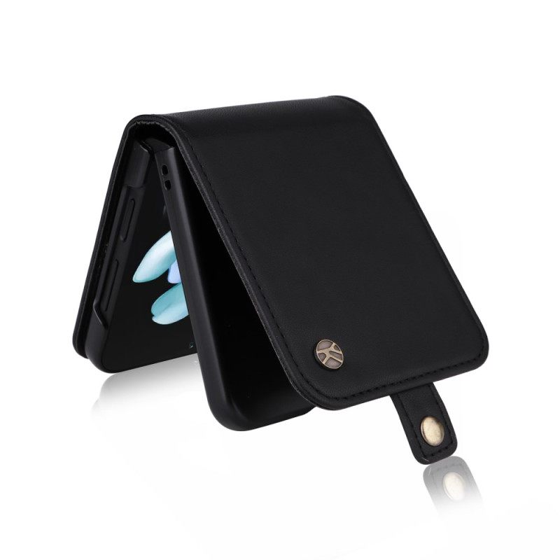 Δερματινη Θηκη Samsung Galaxy Z Flip 7 Fe Θήκη Καρτών Και Κούμπωμα