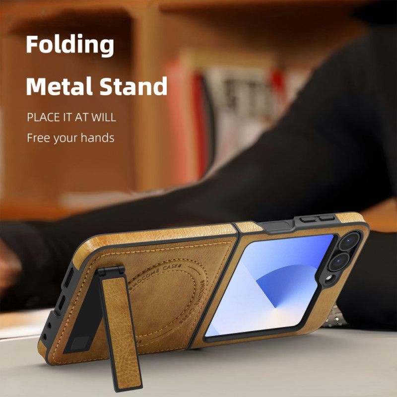 Κάλυμμα Samsung Galaxy Z Flip 7 Fe Βάση Δερμάτινης Βάσης Magsafe Συμβατή Με Εφέ